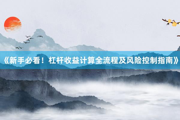 《新手必看！杠杆收益计算全流程及风险控制指南》