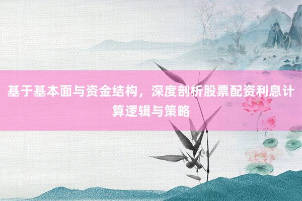 基于基本面与资金结构，深度剖析股票配资利息计算逻辑与策略