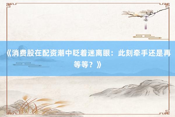 《消费股在配资潮中眨着迷离眼：此刻牵手还是再等等？》