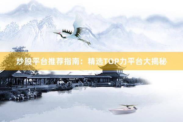 炒股平台推荐指南：精选TOP力平台大揭秘